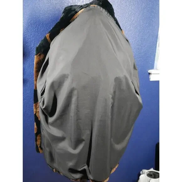 Private Label Black and Brown Sheared Beaver Stroller Coat